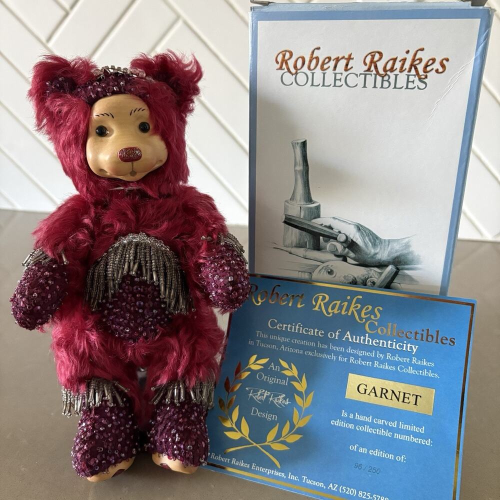 Robert Raikes Garnet Limited Edition Birthday Bear #96/250 Signed With Box & COA